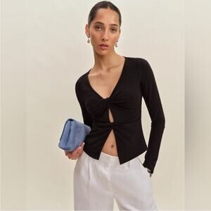 Reformation Silas Knit Top in Black L